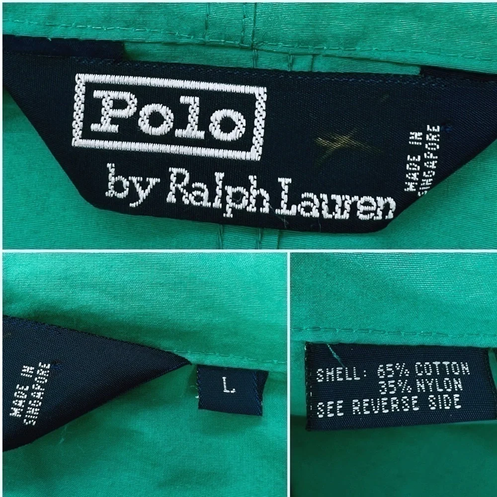 Vintage Polo Ralph Lauren Sailing Jacket Men’s Size Large Green Preppy 90s EUC